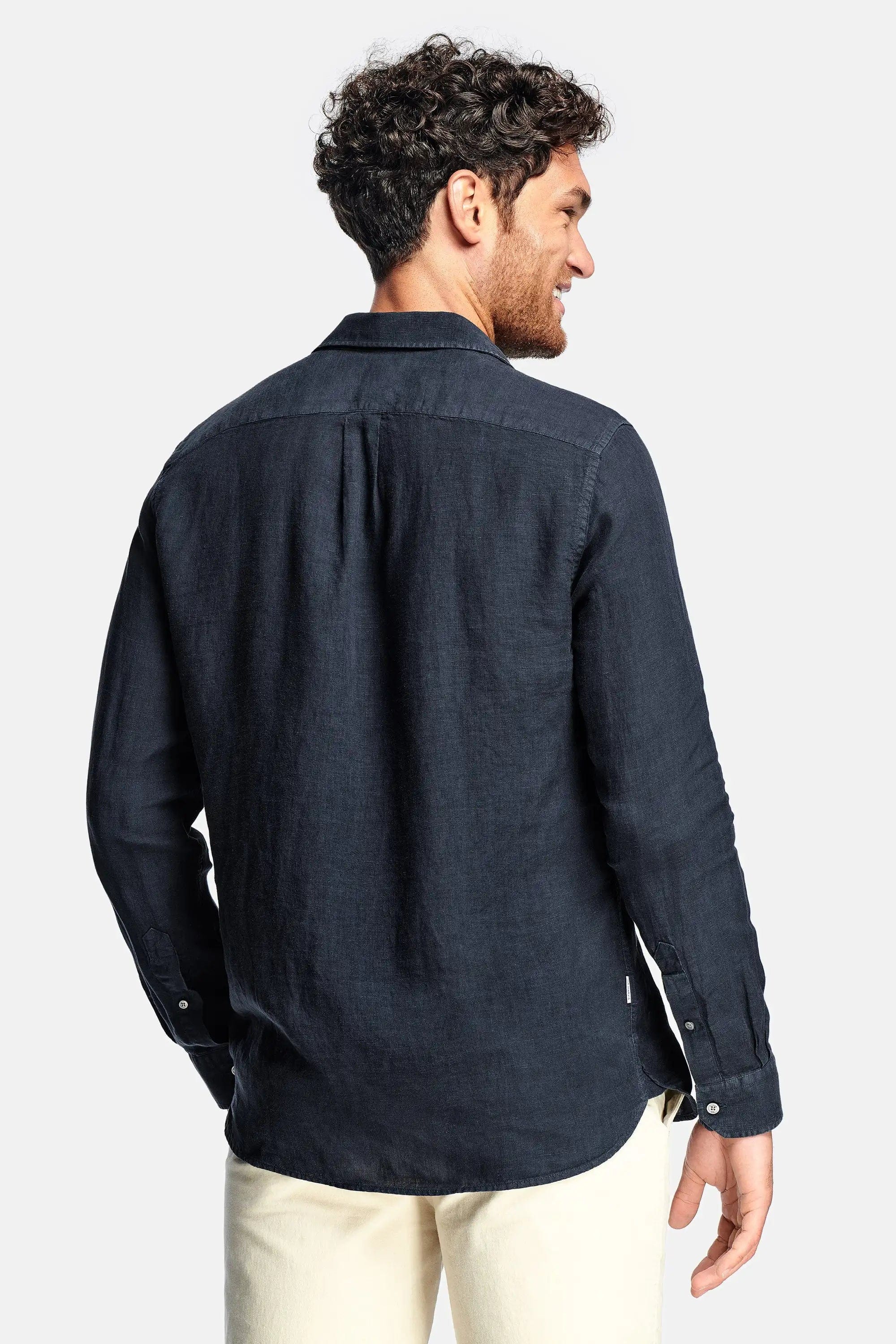 Imperial - Chemise en lin bleu marine