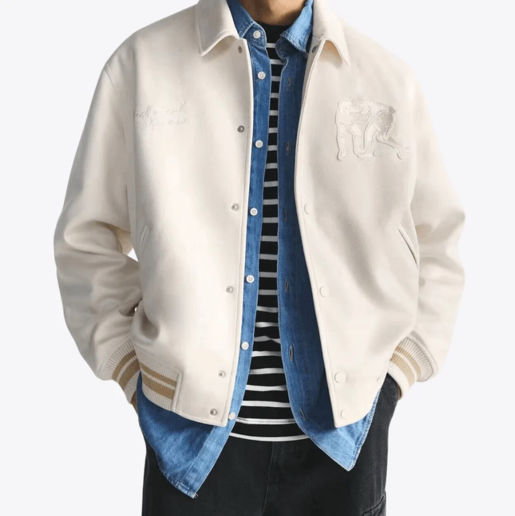 Veste universitaire couleur chair de Santa Monica