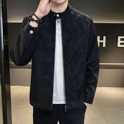 Veste en cuir suédé