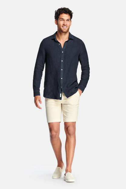 Imperial - Chemise en lin bleu marine
