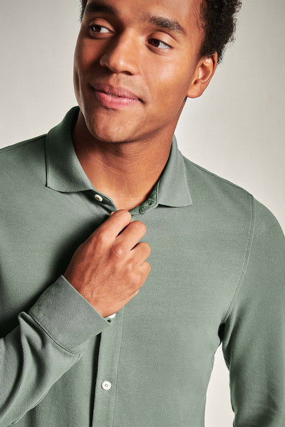 Chemise en piqué vert